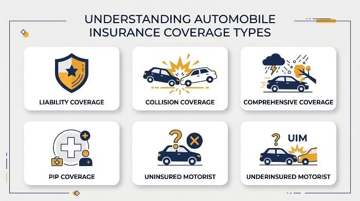 Car insurance coverage types explained for new immigrants buying first US policy