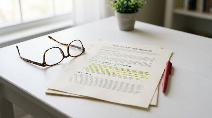 Insurance policy document highlighting event cancellation exclusions and coverage gaps