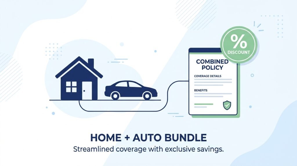 Home and auto insurance bundled together showing discount savings amount