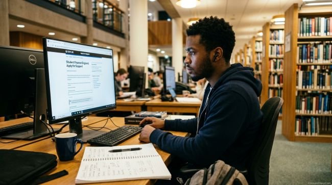 J-1 visa student checking federal insurance requirements on government website