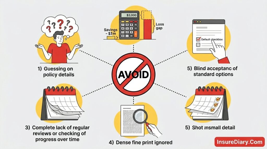 Visual representation of common renters insurance coverage mistakes to avoid