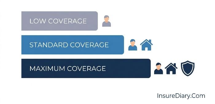 Comparison chart of renters insurance liability coverage limits and costs