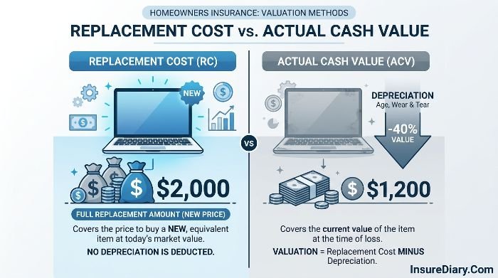 Replacement cost vs actual cash value renters insurance comparison